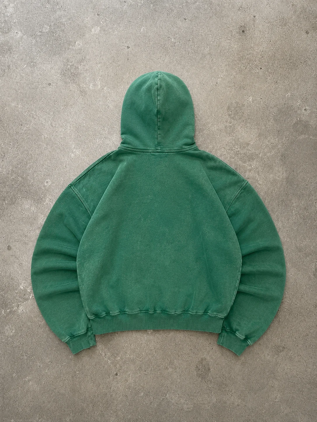 Vintage Washed Bubble Logo Hoodie – Forest Green - Image 2