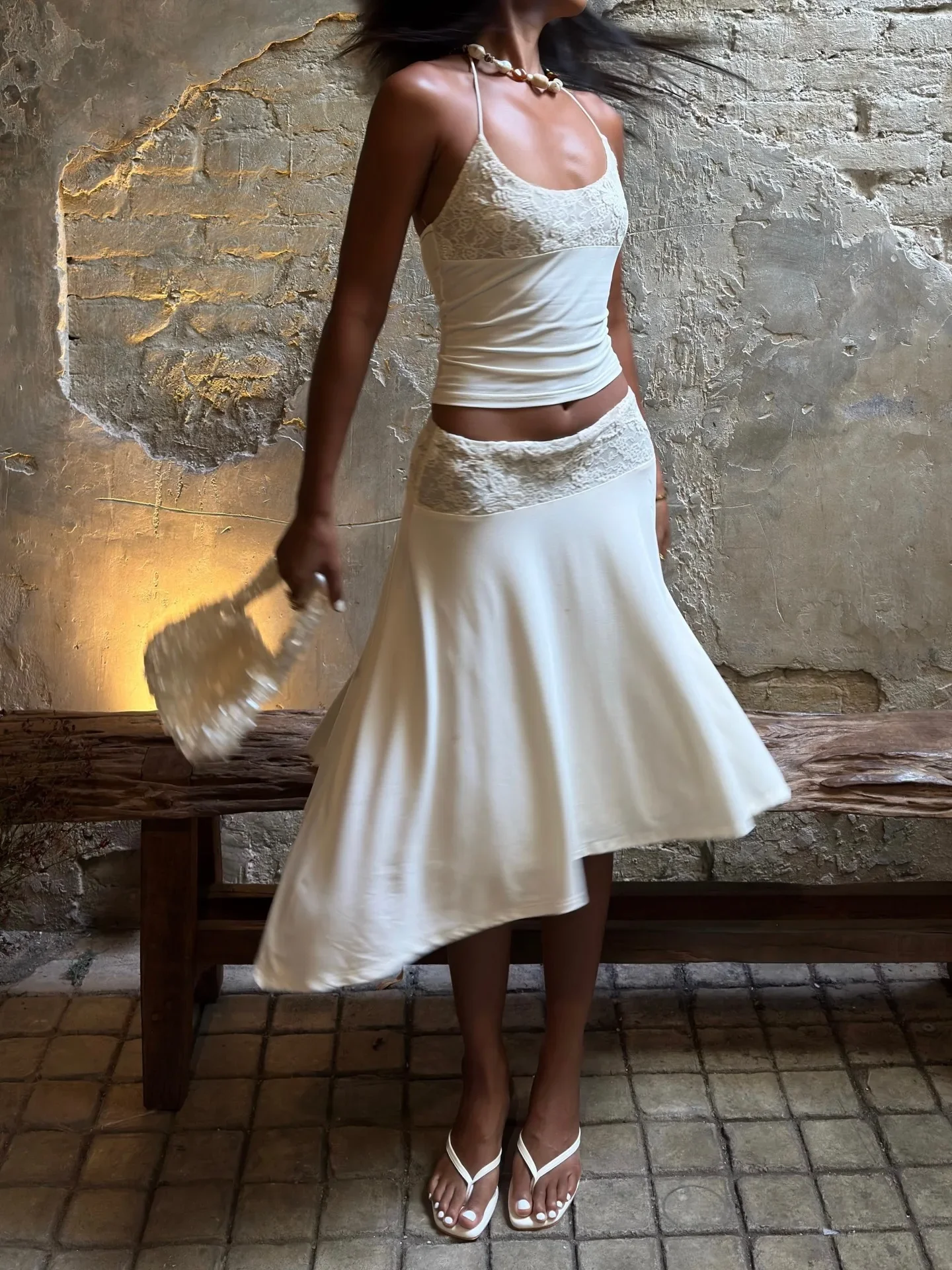 White Lace Patchwork 2 Piece Sets – Co-ords & Sets - Image 3