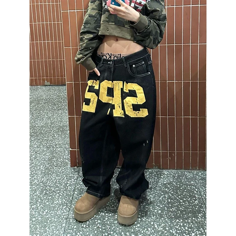 Yellow Text Jeans - Image 2