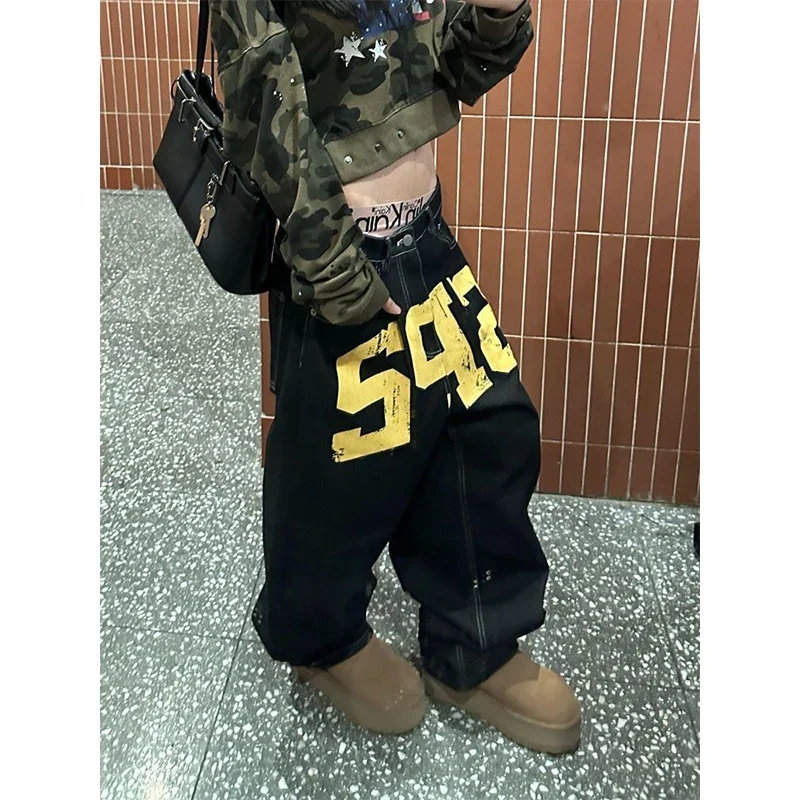 Yellow Text Jeans - Image 3