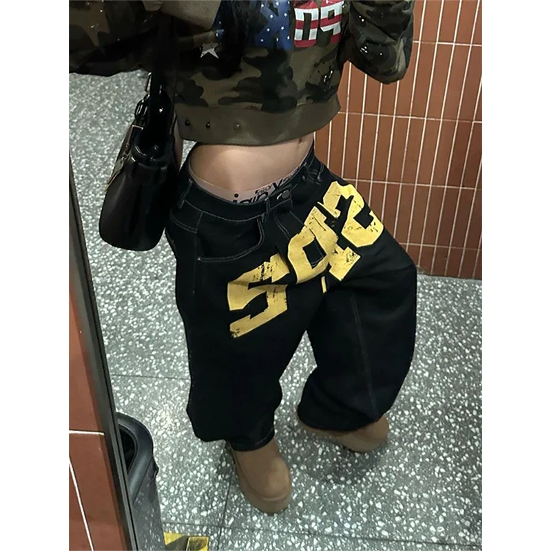 Yellow Text Jeans - Image 4