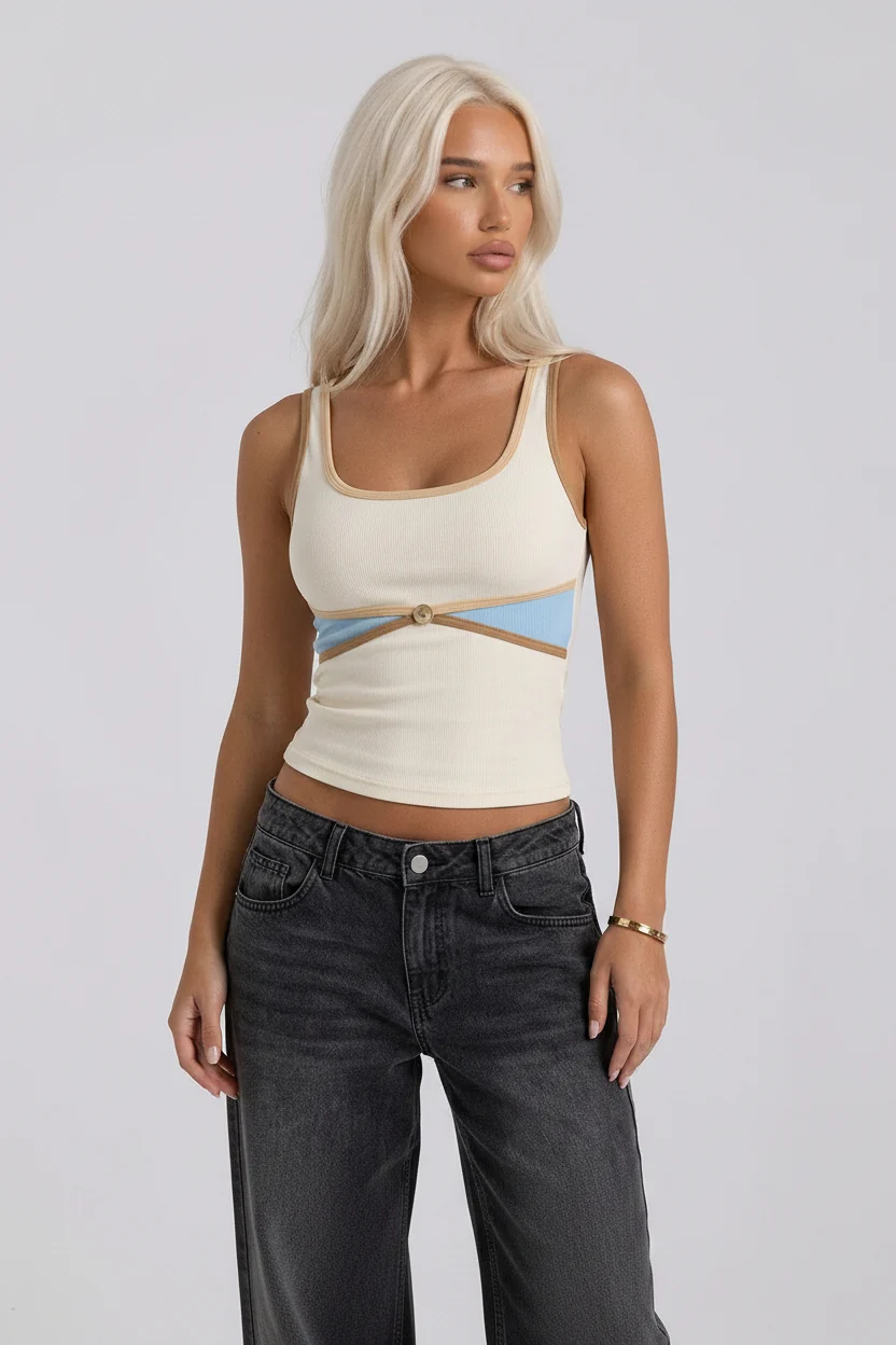 Contrast Strap Tank Top