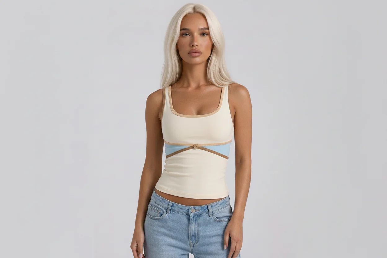 Contrast Strap Tank Top - Image 2