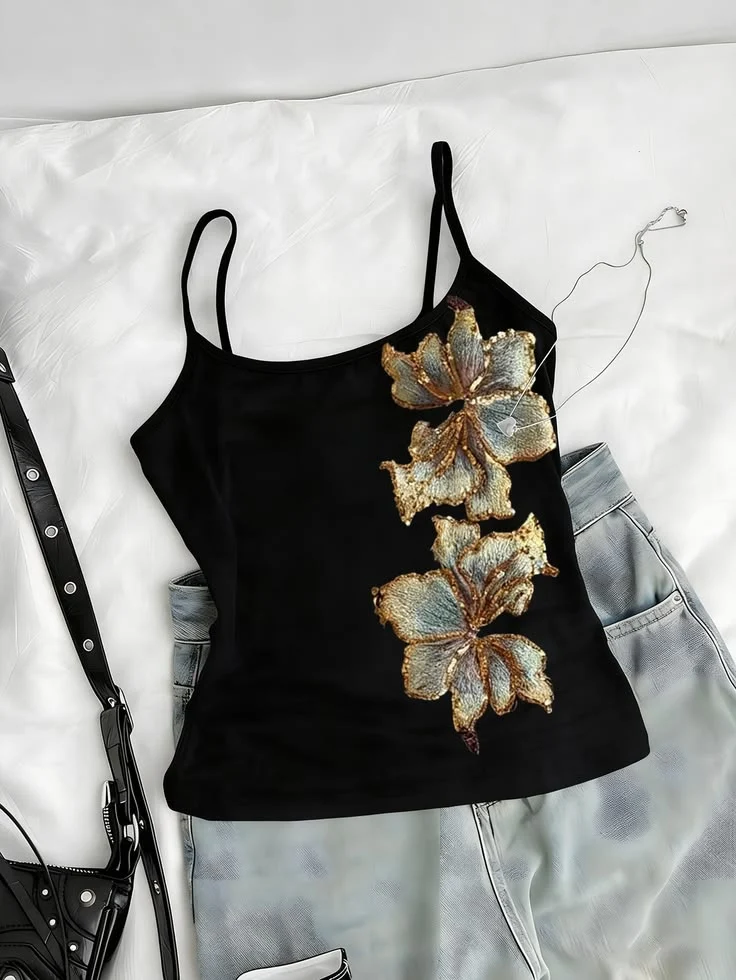 Gold Leaf Black Top - Image 5