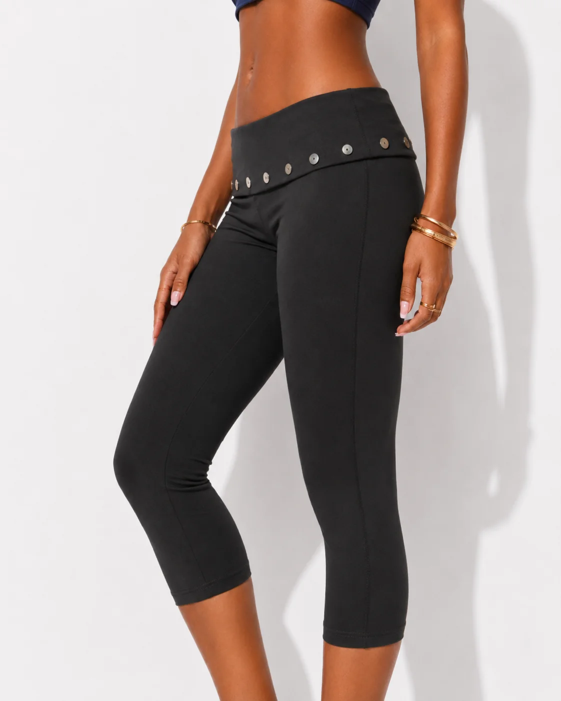 Fold Over Capri Pants – Gray Trousers & Joggers - Image 4