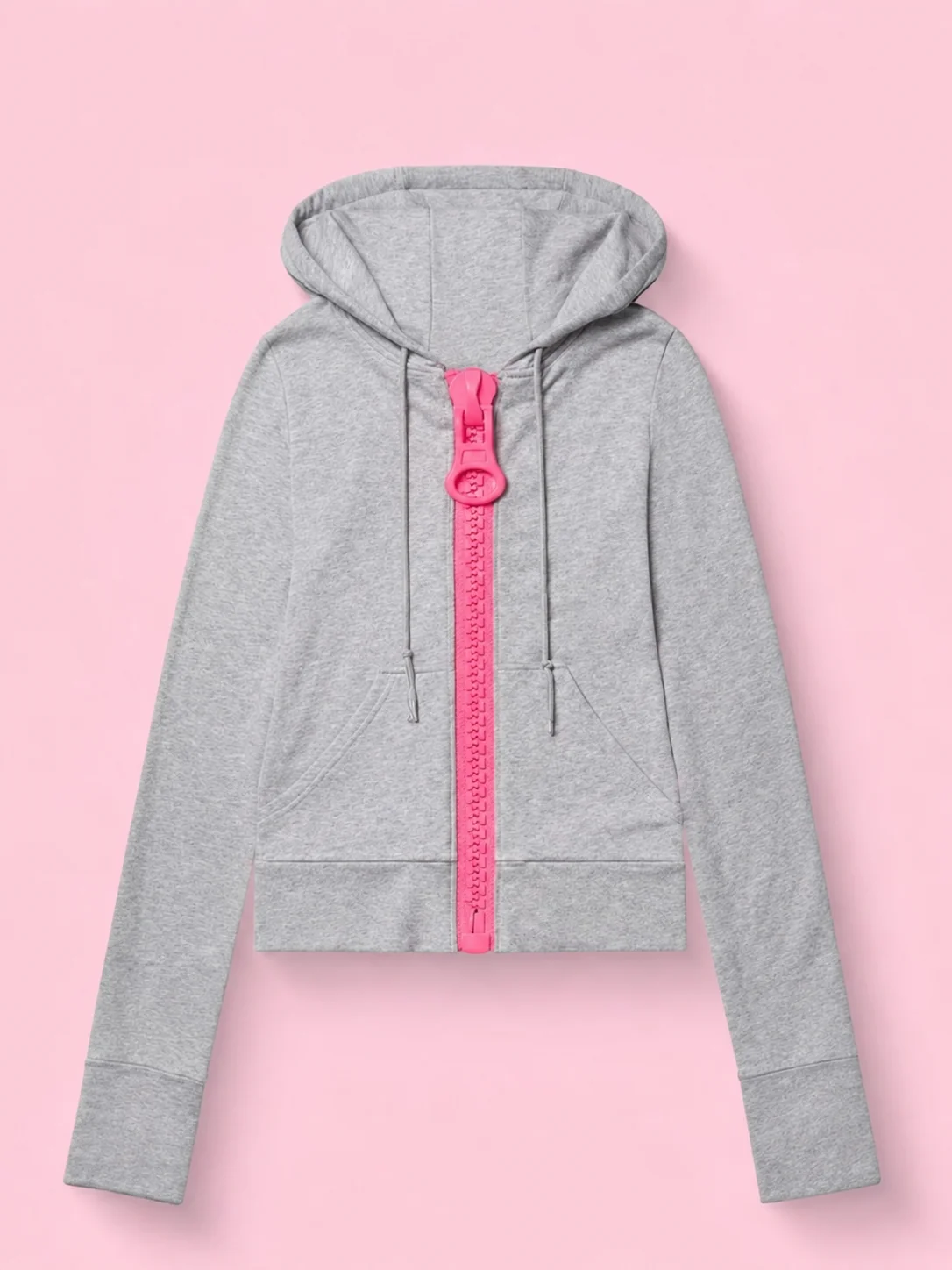 Oversized Zipper Hoodie – Gray Hoodies & Sweatshirts - Image 2