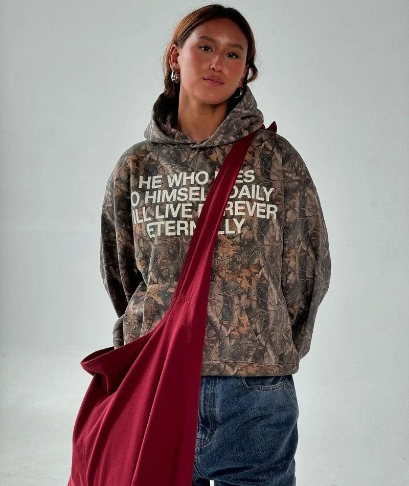 Camo Message Hoodie – Hoodies & Sweatshirts - Image 3