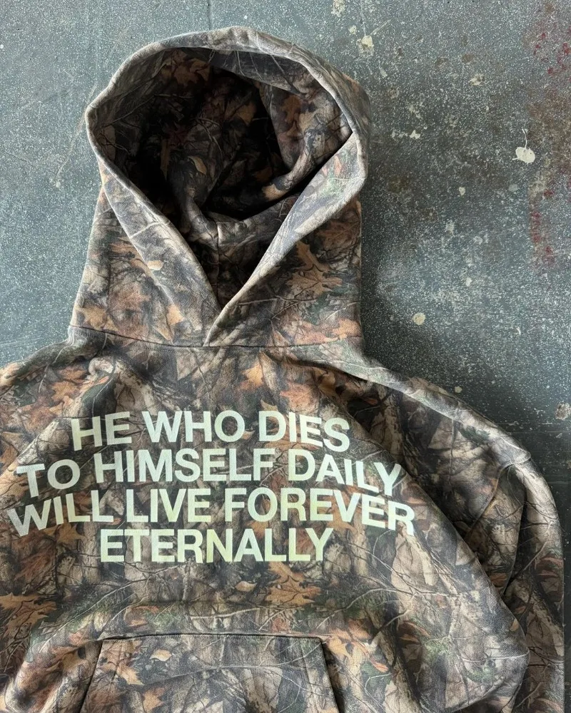 Camo Message Hoodie – Hoodies & Sweatshirts - Image 4