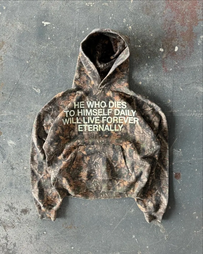 Camo Message Hoodie – Hoodies & Sweatshirts - Image 8
