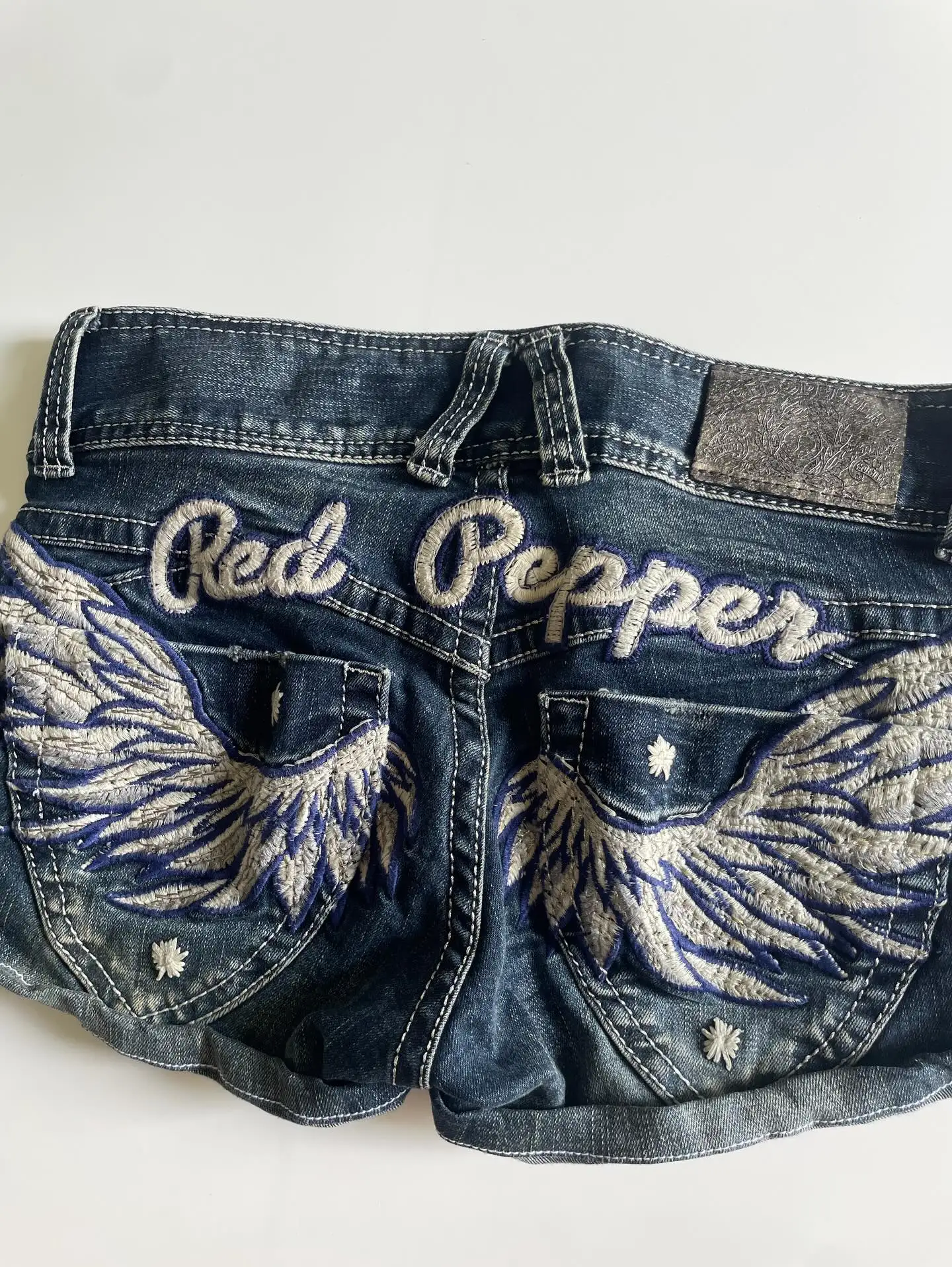 Y2K Angel Denim Shorts