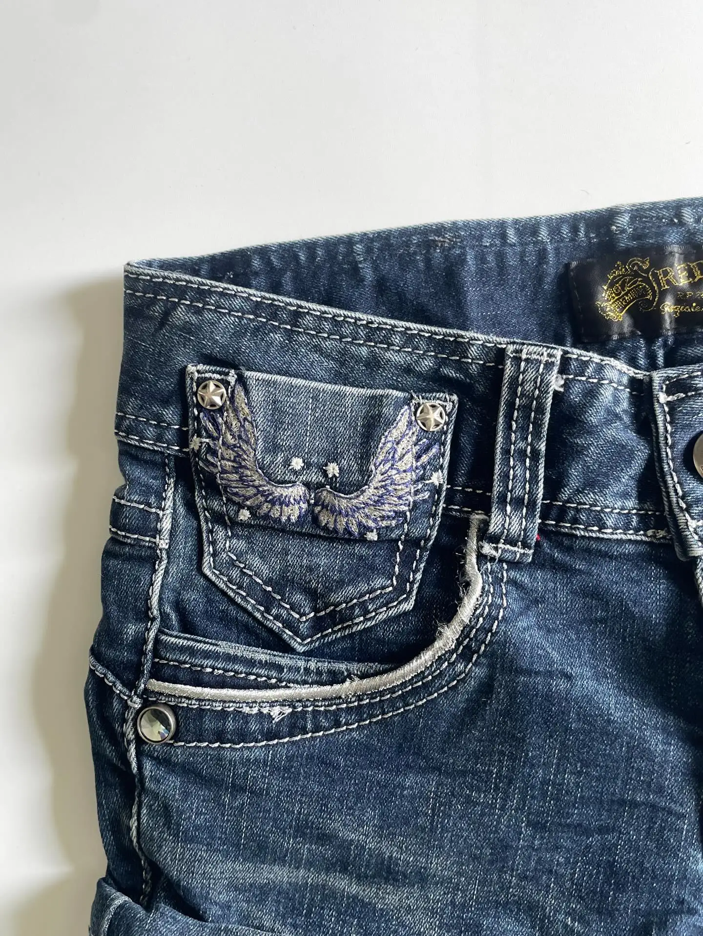 Y2K Angel Denim Shorts - Image 2
