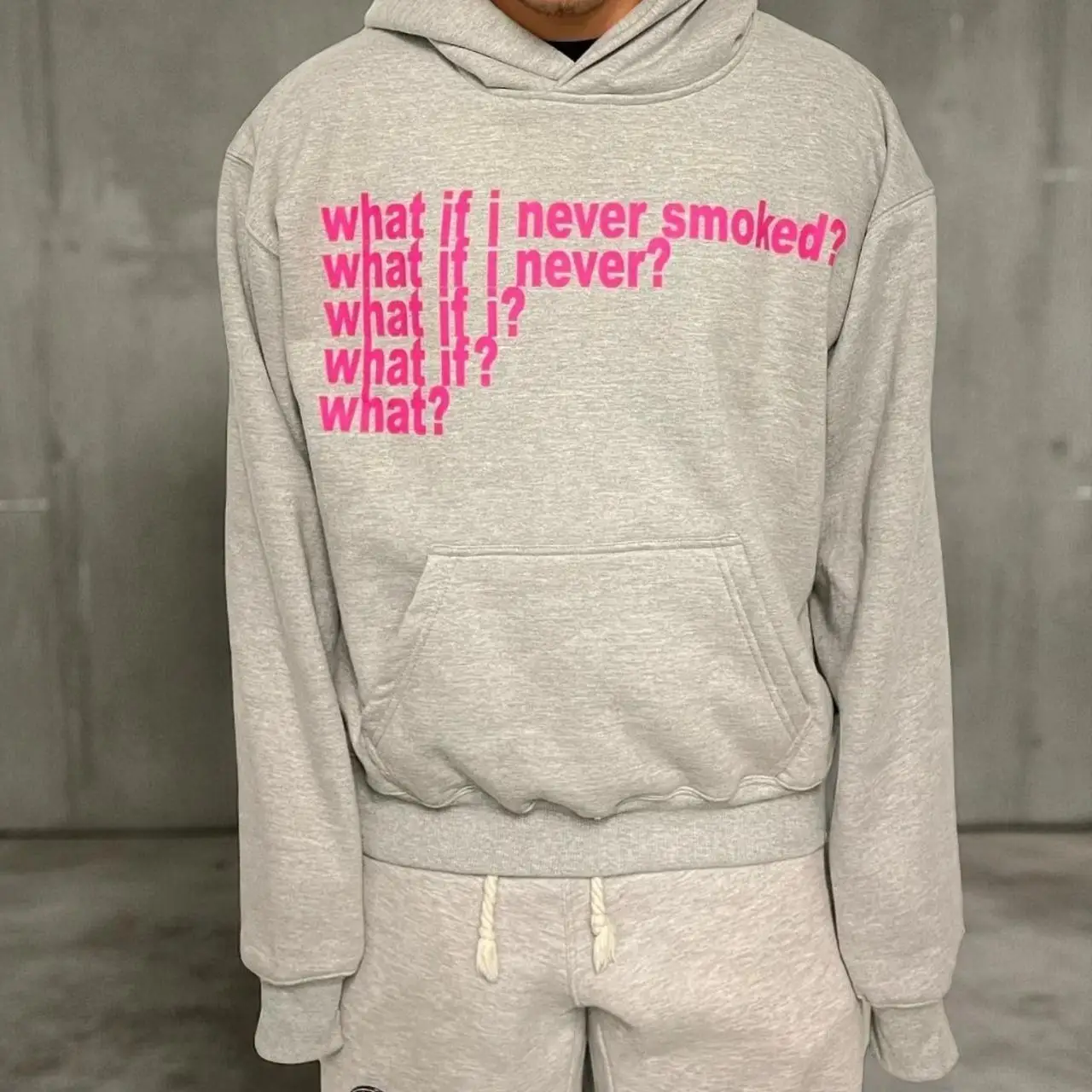 What If Hoodie – Gray Hoodies & Sweatshirts