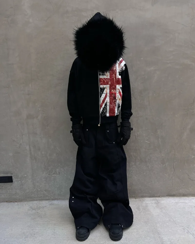 Flagged Zip Hoodie – Black Hoodies & Sweatshirts - Image 3