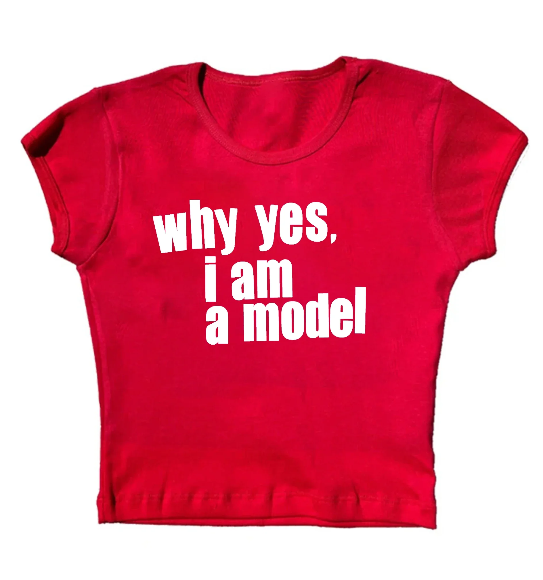 Why Yes. I am Model Baby Tee – Black T-Shirt - Image 6