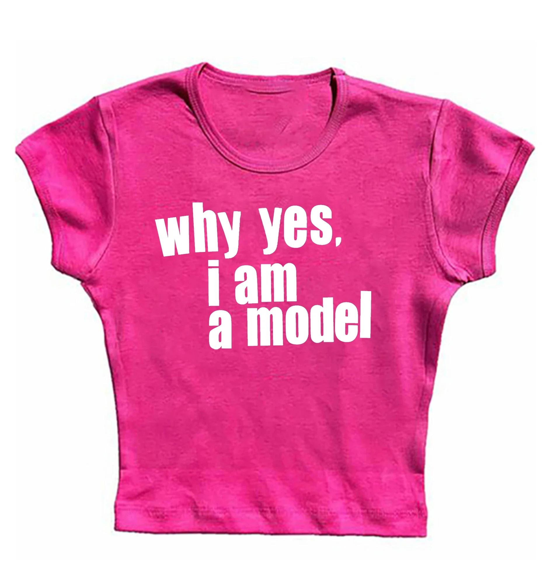 Why Yes. I am Model Baby Tee – Black T-Shirt - Image 7