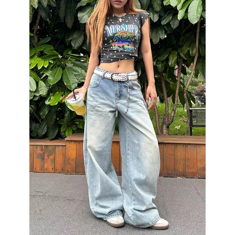 Straight Baggy Denim Trousers – Blue Jeans - Image 3
