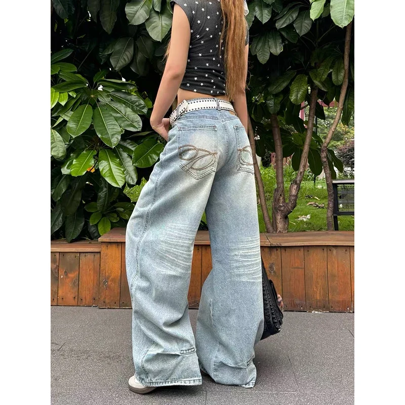 Straight Baggy Denim Trousers – Blue Jeans - Image 4